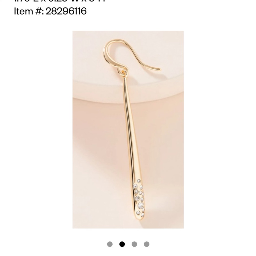 Anthro gold linear drop earrings NWT - Picture 2 of 4